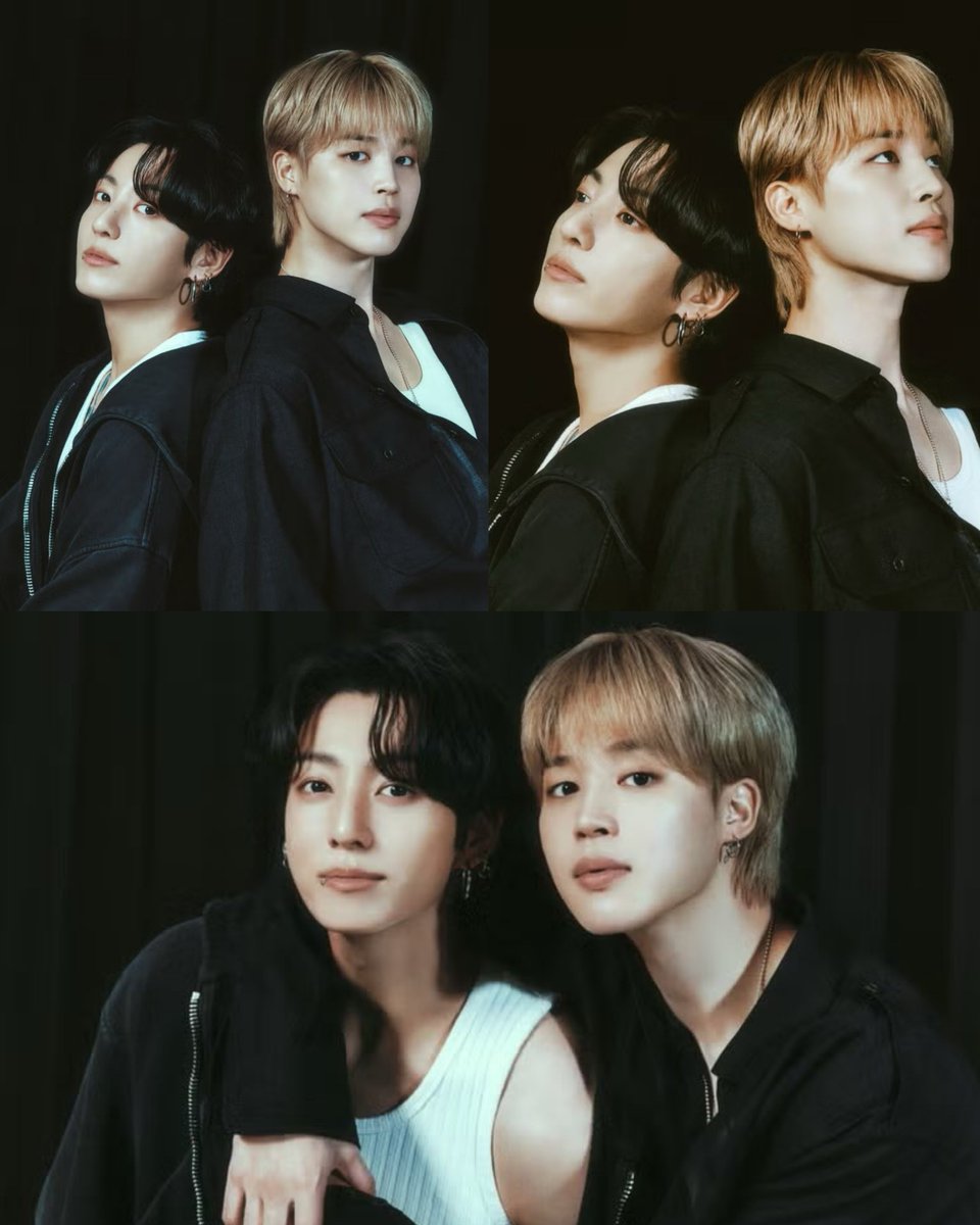 TheePopCore's tweet image. Jungkook and Jimin are serving a level of handsome and perfection so unreal for ELLE Japan, it’s as if the universe used them to fix its symmetry.