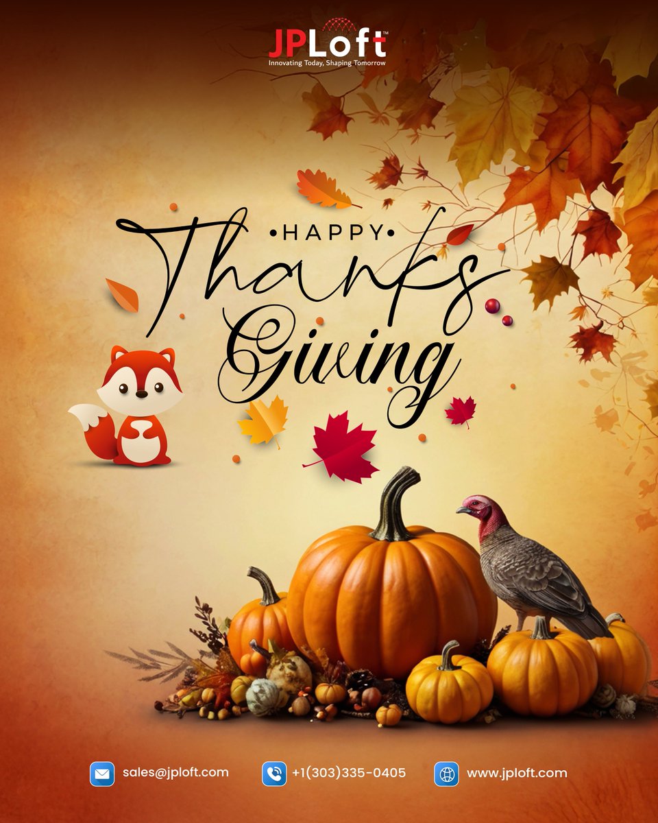 jploftsolutions's tweet image. Wishing everyone a heartfelt and joyful Thanksgiving. 🍁 Grateful for the clients, partners, and team who make our journey meaningful. - JPLoft

#Thanksgiving #HappyThanksgiving #Thankful #Gratitude #Thanksgiving2025 #Appreciation #DigitalCommunity #JPLoft