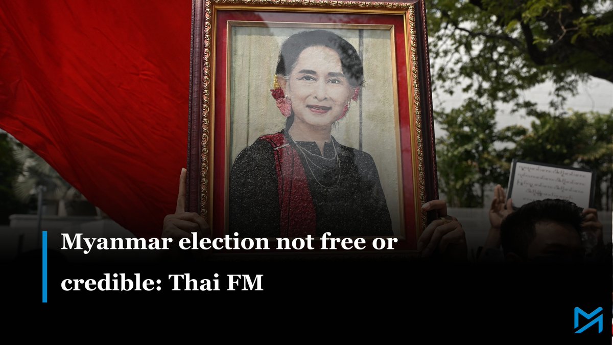 Myanmar_Now_Eng's tweet photo. Thai foreign minister warns Myanmar vote lacks legitimacy, urges release of Aung San Suu Kyi

Read more:
https://t.co/fsbRc6f3Q1 https://t.co/6W1d2skVaR