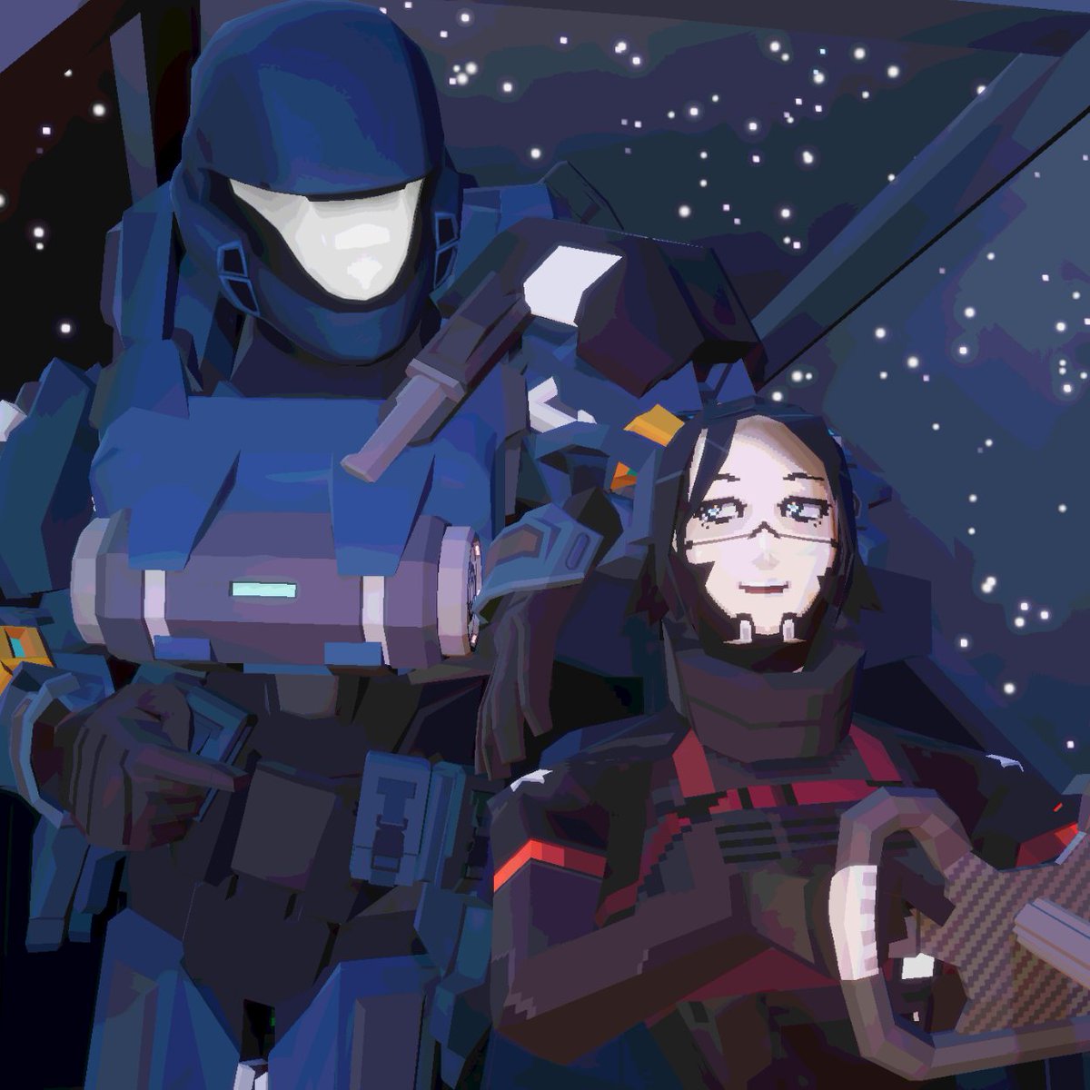 Joetastic_'s tweet image. Meet Marius &amp;amp; Keesh. A Spartan III pilot and a STCR unit, two displaced souls who became friends through their love for aircraft and shared trauma-bonded by war.

SIGNALIS OCs Commissioned by @The_Happy_ODST 

#SIGNALIS #SignalisOC #Halo #ODST