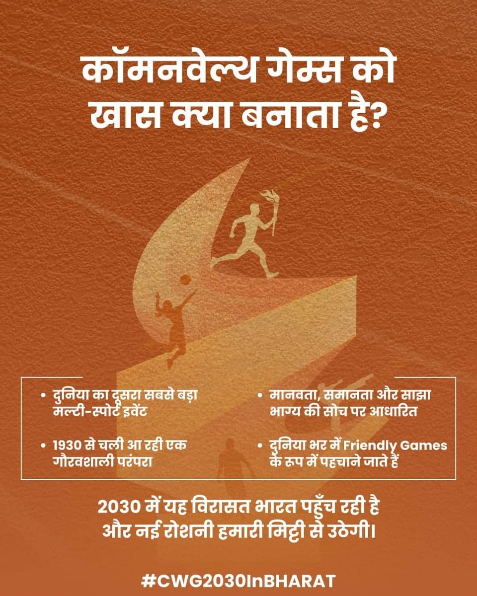 PraveshSinha2's tweet photo. 2030 में कॉमनवेल्थ गेम्स की विरासत भारत पहुंच रही है और नई रोशनी हमारी मिट्टी से उठेगी।

#CWG2030InBHARAT
https://t.co/tlB1LMxJC2

via MyNt https://t.co/iisMz5TwgH