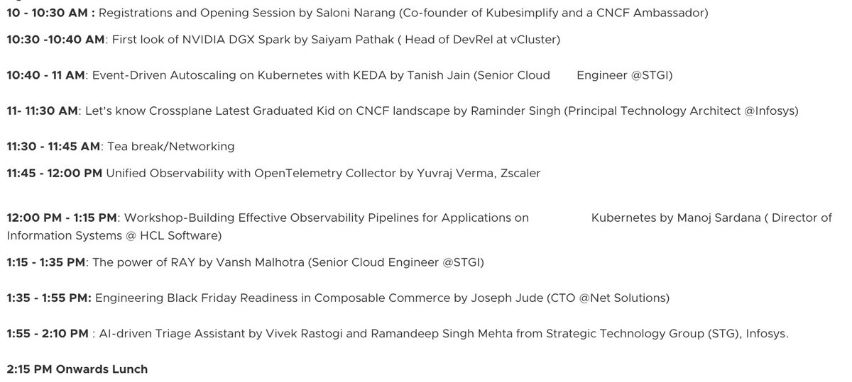 The last edition of CNCF Chandigarh meetup is going to be extra dope! Circling around observability, CNCF tooling and AI.
The speaker lineup is specials, stickers &amp; swags, Food and Networking.
Register while you can and please remember that space is very limited!
go hurry