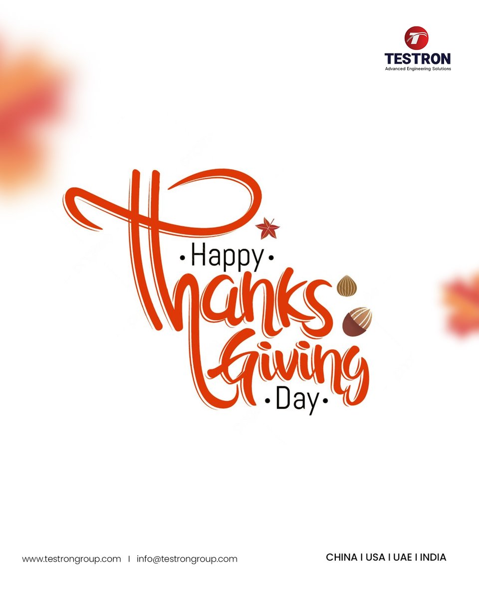 Testrongroup's tweet image. HAPPY THANKSGIVING DAY

At TESTRON GROUP, we believe progress isn&apos;t just built on technology — it&apos;s built on trust, partnerships, and shared success.

#TestronGroup #Thanksgiving #ThanksgivingUSA #ThanksgivingCanada #Grateful