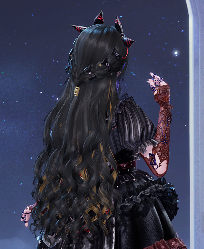 i love the curls at the bottom and the way the accessories adorn the braid ❤️