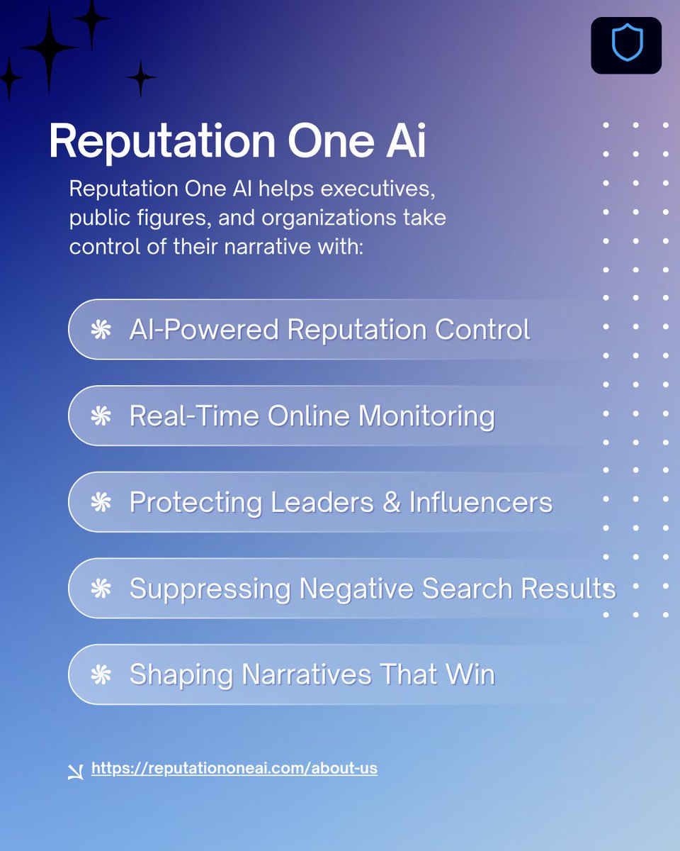 ReputationOneAl's tweet image. At Reputation One AI, we help leaders, influencers &amp;amp; organizations stay in front of the story — not behind it.

🔍 Real-time monitoring
🤖 AI-driven sentiment analysis
📉 Negative SERP suppression
📝 Authentic, auto-generated responses