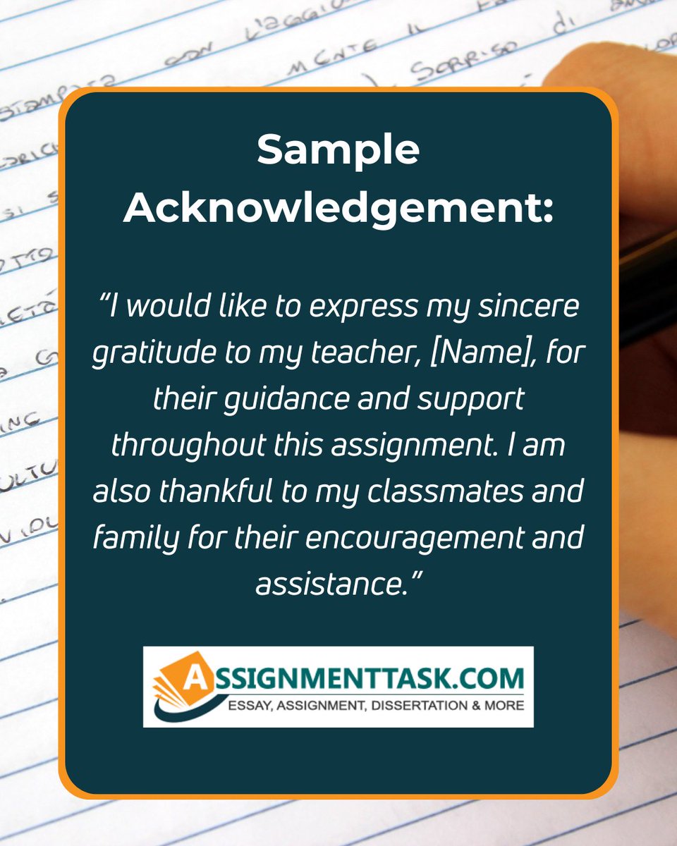 AssignmentTask's tweet image. Writing an acknowledgement may seem small, but it adds a polished, professional touch to your assignment.

Get Help: tinyurl.com/49ar67rd

#assignmenthelp #acknowledgement #studentguide #academicwriting #collegetips #StudySupport #ProjectHelp #assignmenttips #assignmenttask