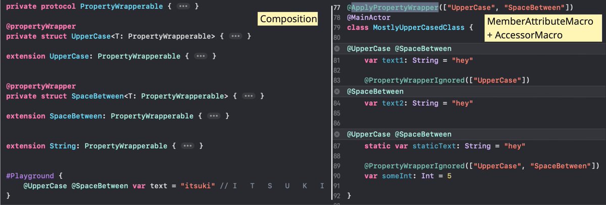 itsuki68391179's tweet photo. I just published Swift Property Wrapper From Basic To Advance
- Basic WrappedValue, ProjectedValue. Generalized Wrappers Composition. Combination With Attached Macro (With Ignore)!
#swift #propertyWrappers #iosdev
https://t.co/sb26r3laFa https://t.co/kyq5t3v12I