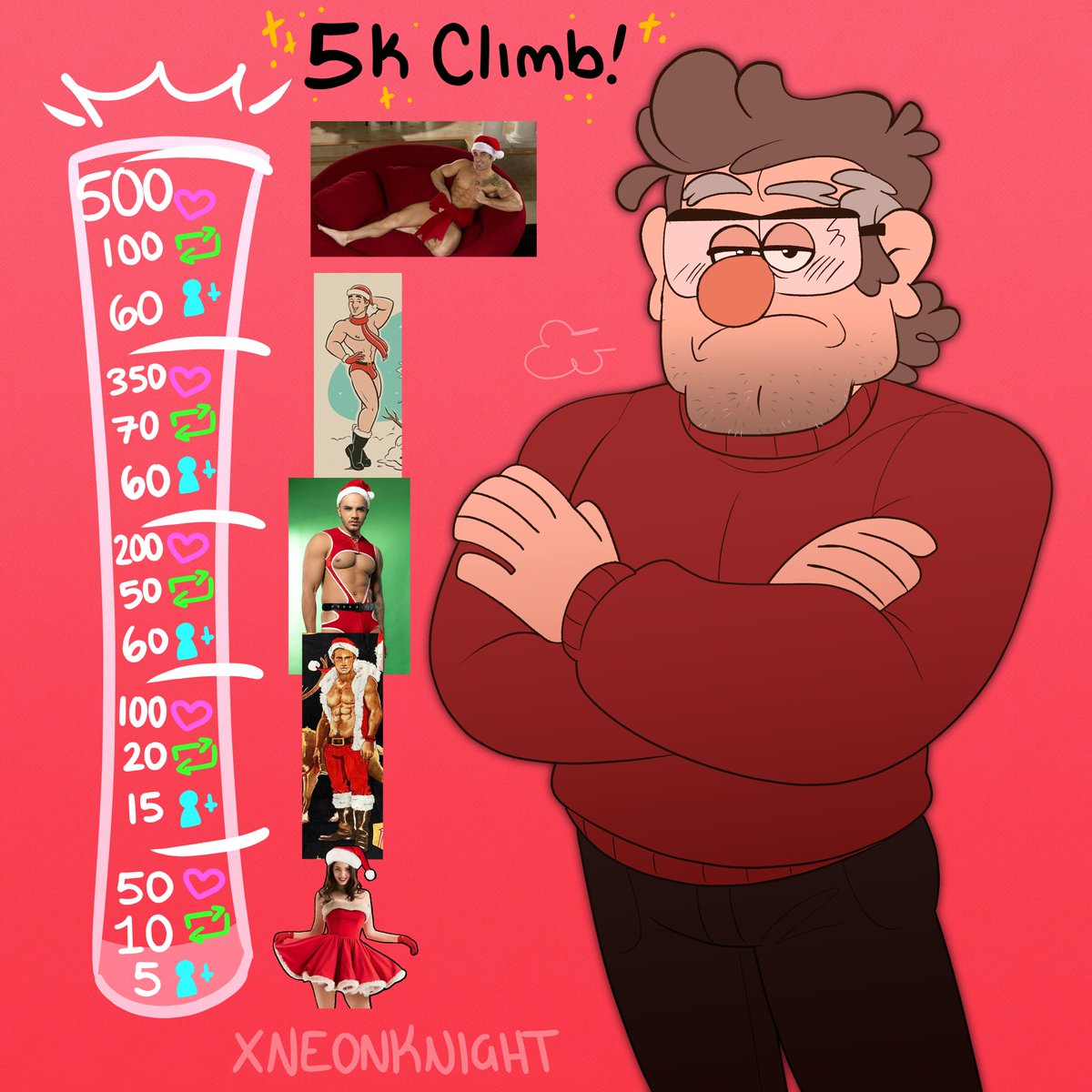xNeonKnight's tweet image. 200 More till 5k followers! LETS GO!!
Let&apos;s do a little Christmas treat for you ❤️😏
#GravityFalls #FordPines #Interactive #DressUp #Roadto5k #Christmas