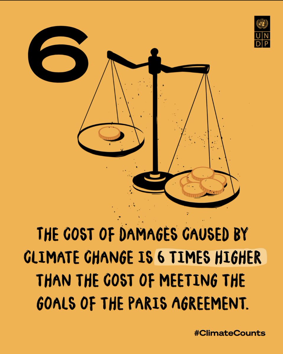 OnPurposeComms's tweet photo. 6️⃣ | #ClimateCounts

The impacts of #ClimateChange that are already happening at current levels of warming could reduce the world economy by 19% by 2050. https://t.co/iKMb6io3Hs