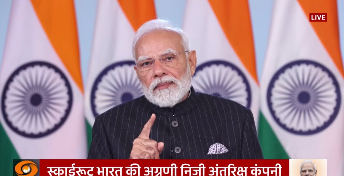 DDNewsHindi's tweet photo. भारतीय अंतरिक्ष स्टार्टअप स्काईरूट के इन्फ़िनिटी कैंपस के उद्घाटन और स्काईरूट के पहले ऑर्बिटल रॉकेट, विक्रम-I का अनावरण कार्यक्रम मे प्रधानमंत्री @narendramodi का वीडियो कॉन्फ़्र���ंसिंग के ज़रिए संबोधन 

#Infinity_Campus #Hyderabad @PMOIndia @SkyrootA #IndiaToInfinity @kishanreddybjp

Live: https://t.co/8uduoVVkRN