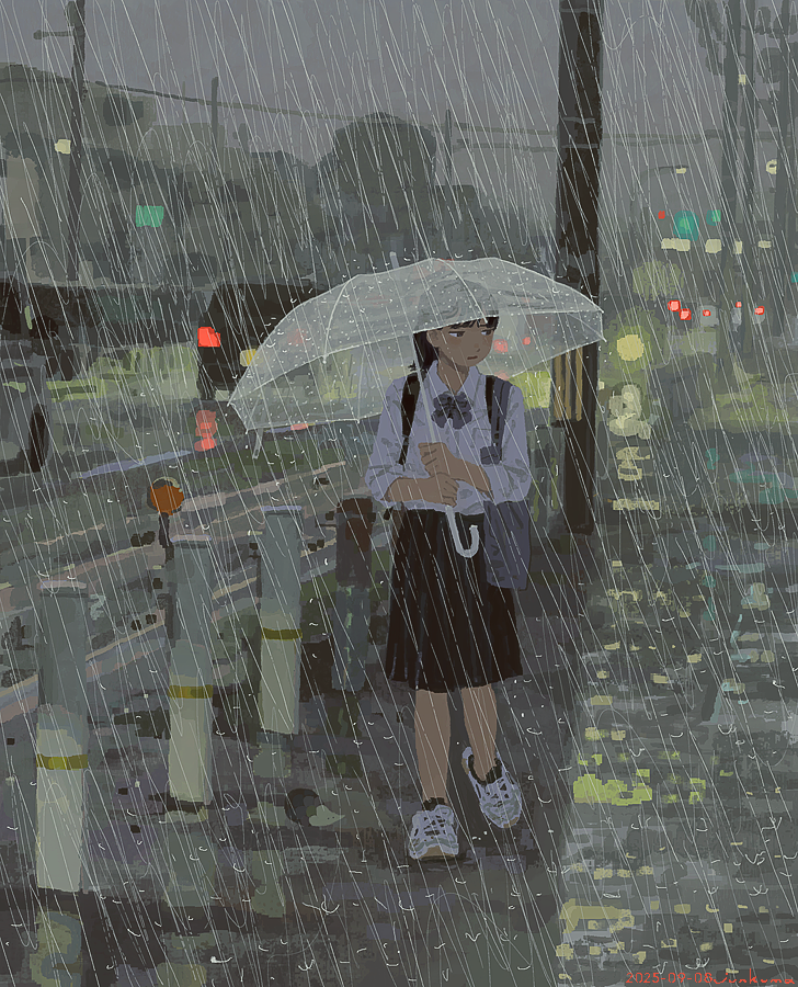 「雨の日」|junkumaのイラスト