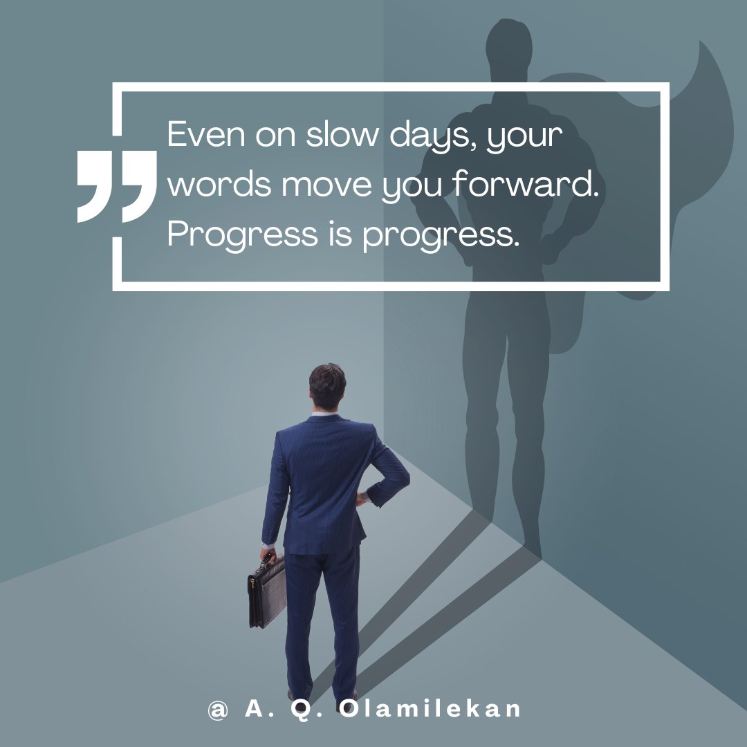 Aboderin_expert's tweet image. Even on slow days, your words move you forward. Progress is progress.
#WritingProgress #MotivationForWriters #WIP