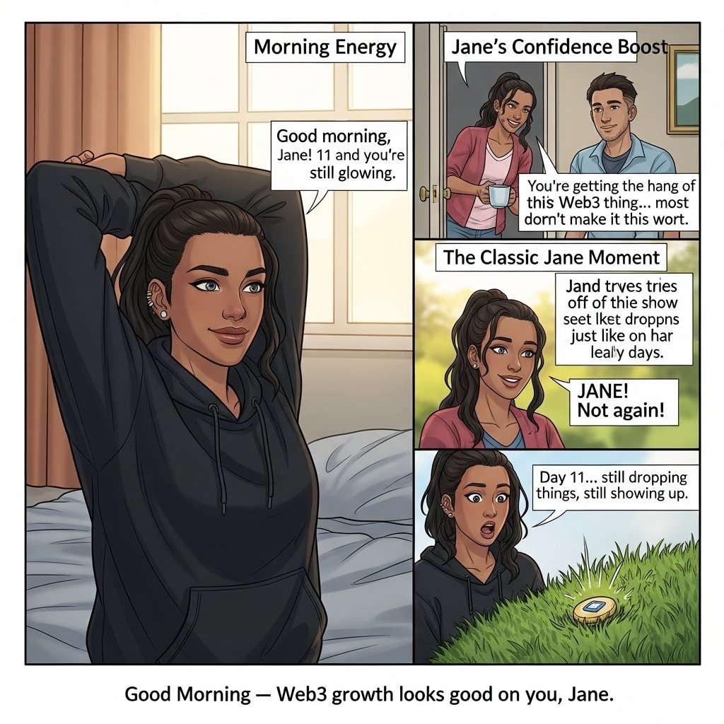 D_J4ne's tweet image. Gm CT✨️
Its Day 11 in Web3 and Jane is still dropping her “mints”  but showing up every morning anyway
 
Growth isn’t always perfect but consistency hits different

Good morning @growthinweb3 team keep showing up .LFGrow 
 #Web3Community #NFTCommunity #Web3Creators #ComicArt
