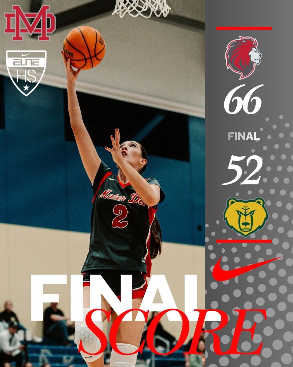 MaterDeiGBB's tweet image. Mater Dei Holiday Classic

 Pool A - Game #2

Final Score:
Mater Dei: 66
Sierra Pacific: 52

Stat Leaders
Noelle Mulvanny  17 points 6 rebounds
Harmony Golightly17 points 2 steals
Nelly Strong 9 points 3 rebounds
Legend Tyler 8 points 6 rebounds

Up next:  Friday, November 28th…