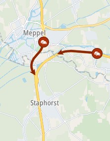 Ongeluk op de A28 bij Staphorst