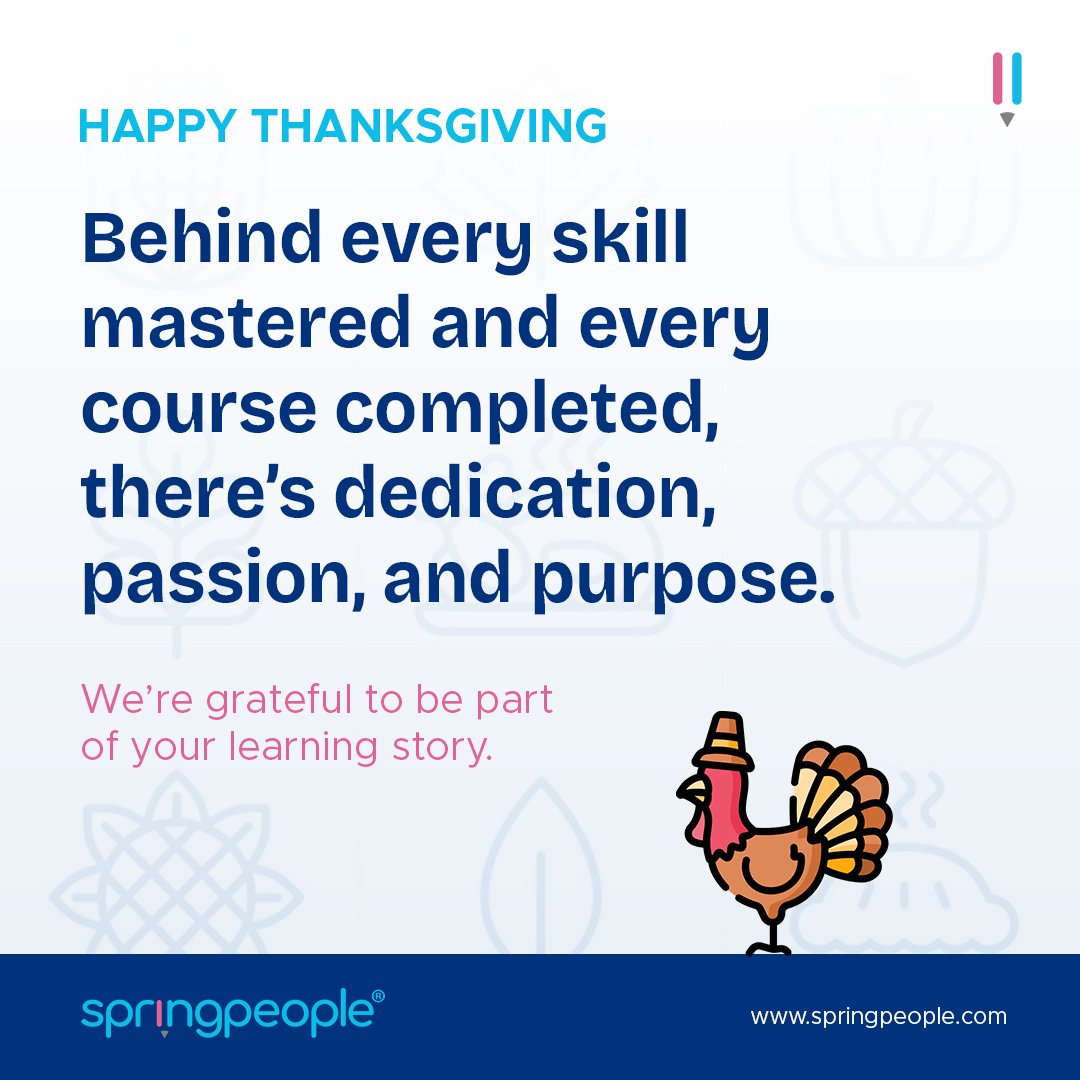 SpringPeople_SP's tweet image. Gratitude is the ultimate skill. 🍂

This Thanksgiving, we’re thankful for curiosity that sparks growth, effort that drives change, and every step you take toward learning something new.

Happy Thanksgiving everyone
#thanksgiving #gratitude #thankful #learningjourney #keepgrowing