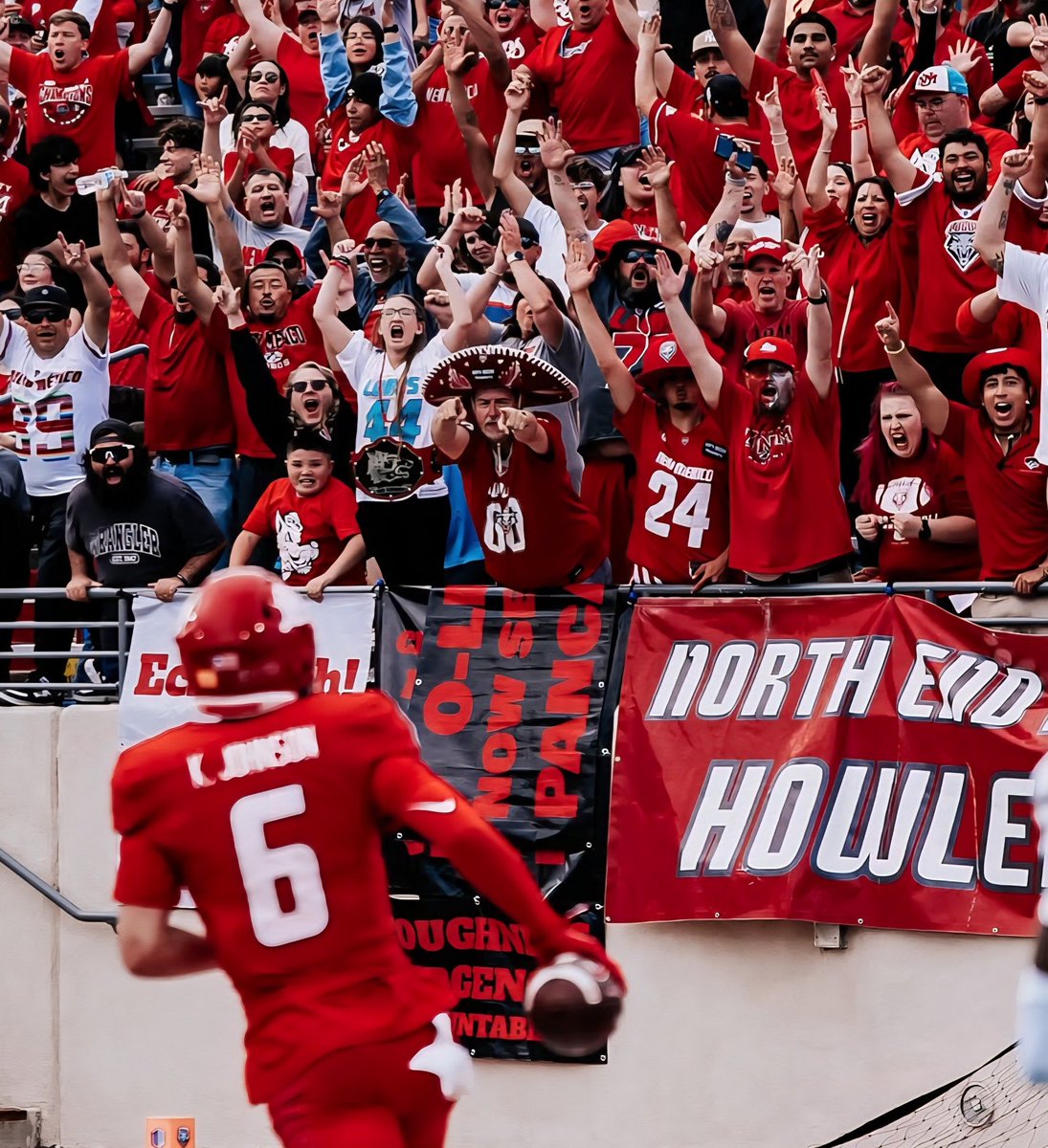 WesHender's tweet image. It went through a rebrand and now called the North End Zone Howlers @UNMNorthEndZone. Leading the charge is none other than @LouisTABQ, @ra1der7581 and many more passionate Lobo fans.  They go by  &quot;Supporting UNM athletes...Originator of the 6am Tailgate!&quot; #GoLobos #LoboUp…