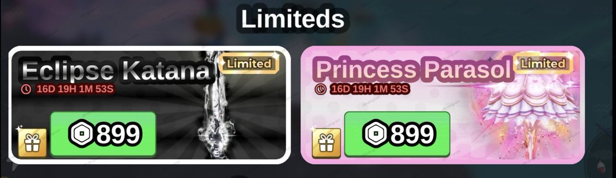 findingrazor's tweet image. wts skin rod fish it via gift in game
eclipse katana &amp;amp; princess parasol 💐

harga turun jadi 90k  yaap💓🌸
yuk order sebelum abis eventnya
#zonauang #zonajajan #gamepassfishit #giftfishit #wtsgigfishit