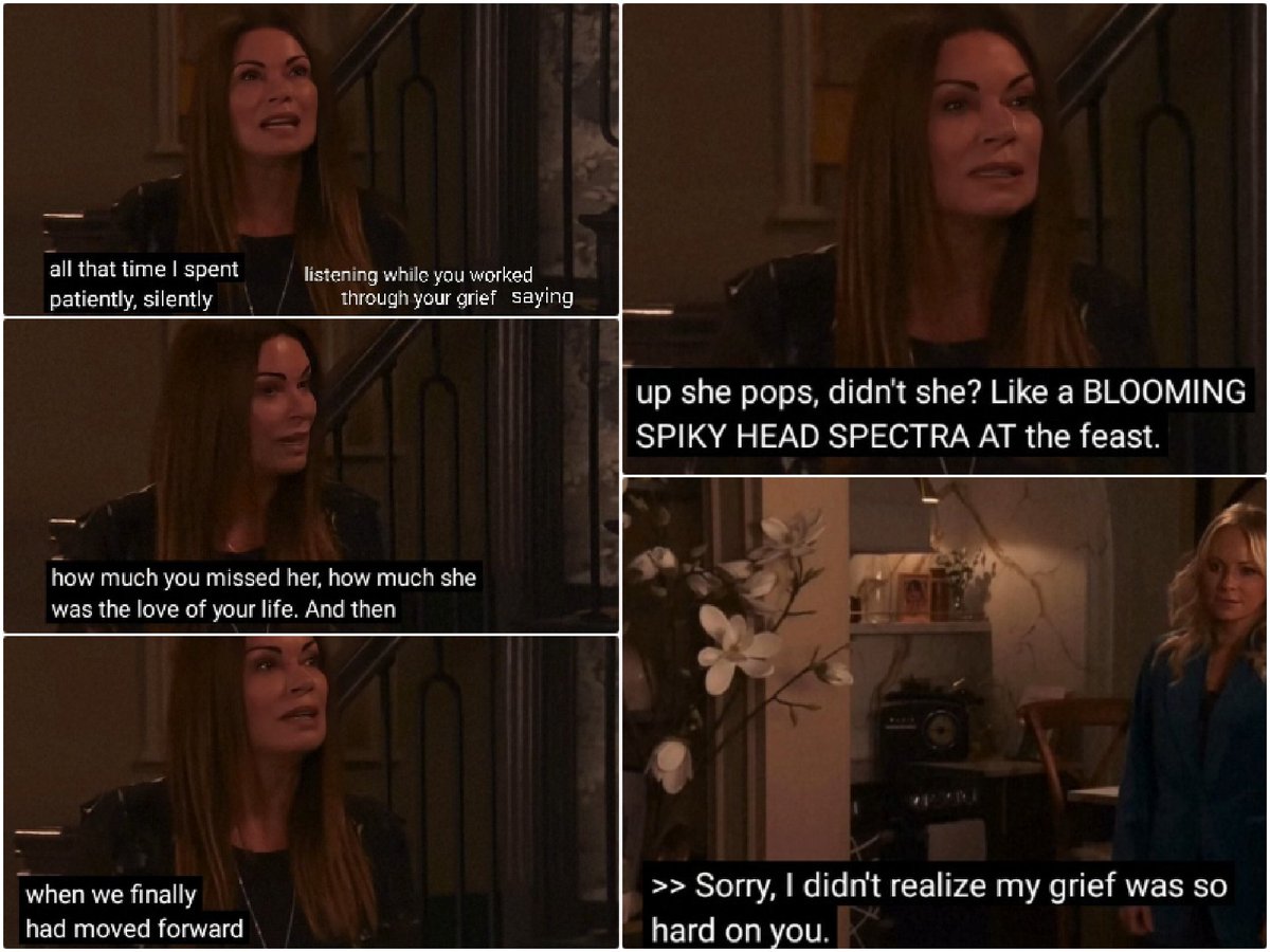 I'm sorry but if my fiance'e responded with Lisa's remark, I'd walk out feeling gaslighted . That was Lisa's response to Carla's devastation. What have they done to Lisa, my god. Talk about Becky being manipulative. Fucking heartbreaking awful comment. 
#Swarla