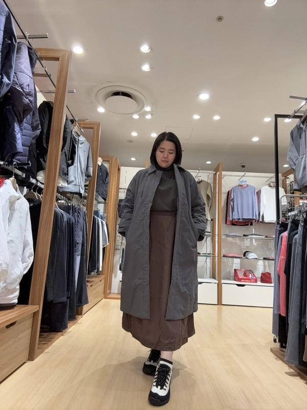 美品【パラスパレス】バルーンモッサー　チェック　ボトルネックコート　美シルエット スタッフのおすすめ！／ ブレスサーモパデットバルマカンコート