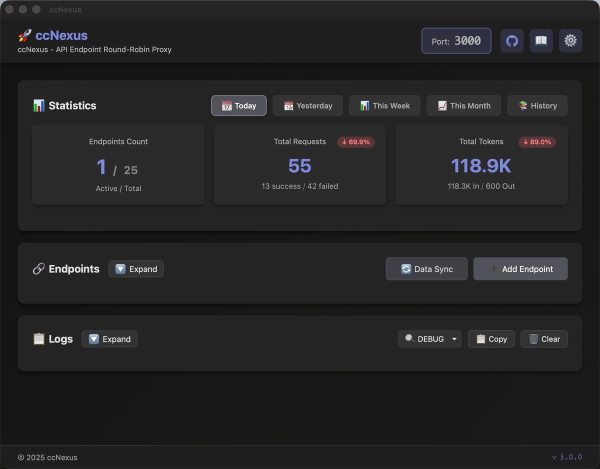 使用 Claude Code,有时会碰到 API 调用不稳或者达到用量限制,导致代码生成中断,然后手动切换 API Key 再重启 CC,感觉相当麻烦。
因此有位开发者,在 GitHub 上开源了一个 Claude Code 智能 API