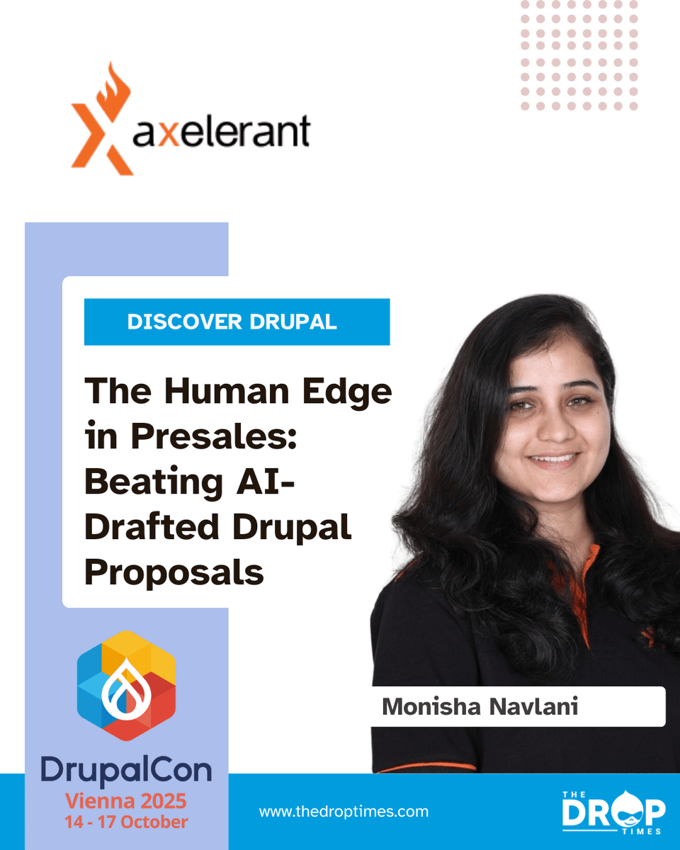thedroptimes's tweet image. AI can draft a Drupal proposal.

But only humans can:
✔️ Tell a risk-tested story
✔️ Admit what they don’t know
✔️ Win trust with proof

Recap of @monishanavlani’s @DrupalConEur Vienna session👇
🔗 bit.ly/48CWO6U 

#DrupalCon #Presales #AI @axelerant