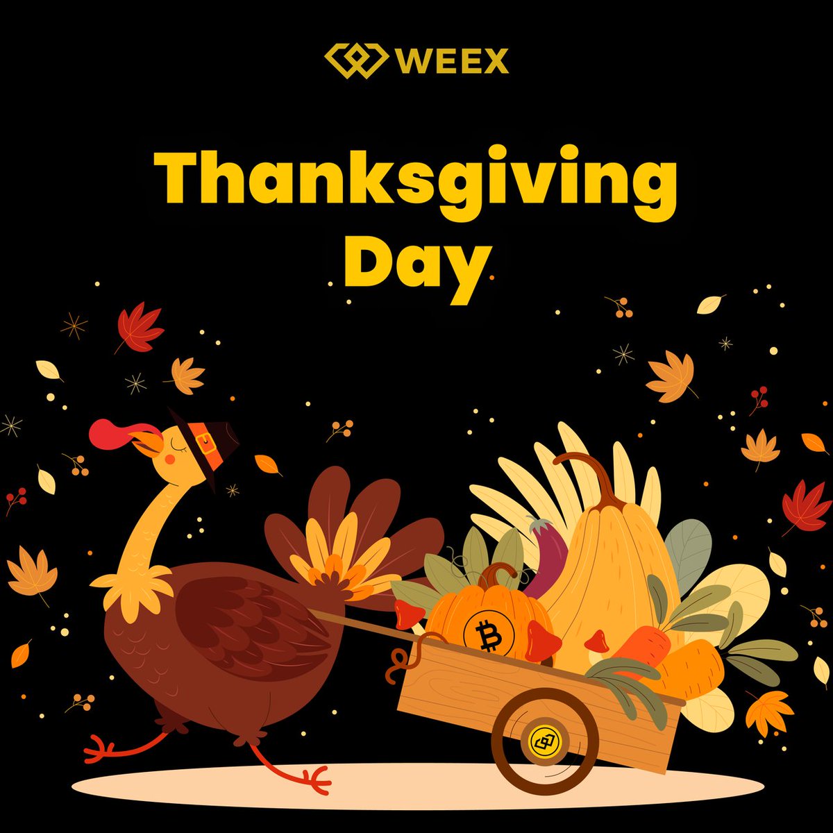 🎁 Happy Thanksgiving, WEEX fam! 🦃
🍁 This crypto turkey is stuffed with gains 
Shared by 10 lucky winners (because who needs just one slice of pie?).

To Enter:
🔸 Follow <a href="/WEEX_Official/">WEEX</a>
🔸 Like &amp; RT
🔸 Drop your WEEX UID below
💬 Engage with this post (tell us your fave meme