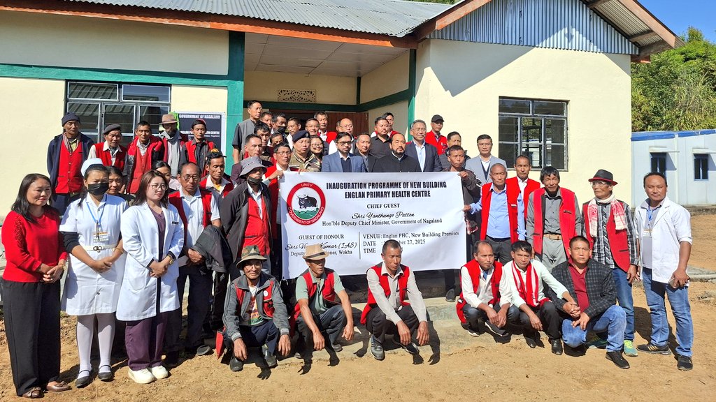Glad to inaugurate the new building of Primary Health Centre at Englan this morning. The presence of <a href="/DC_Wokha/">Deputy Commissioner, Wokha</a> Shri Vineet Kumar, SP Wokha Shri T Relo Aye, CMO Wokha Dr. Thungchanbemo Ezung, medical staff, council members, and the villagers made the event meaningful.

This new