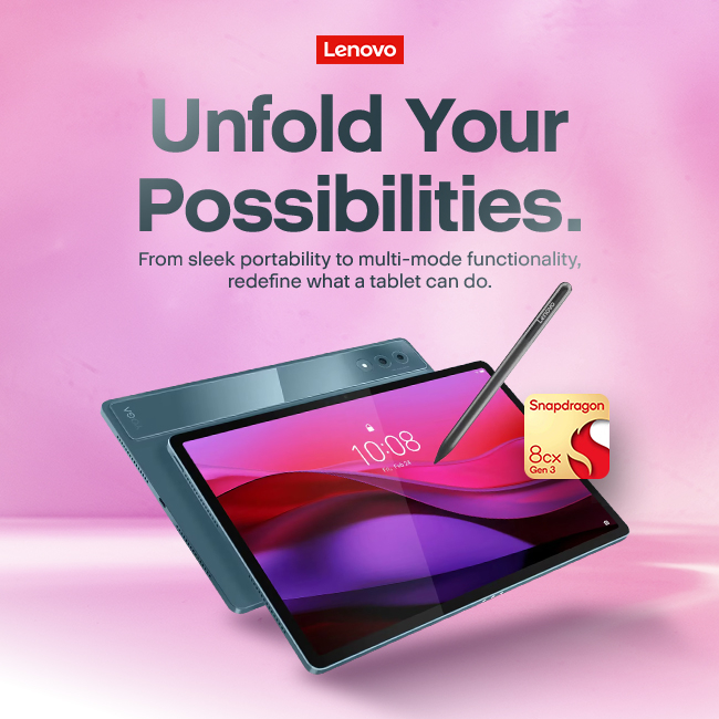LeaderComputers's tweet image. Experience next-level productivity with Lenovo Tablets 💼✨ Whether you&apos;re taking notes, streaming your favourite shows, or editing photos on the go, these tablets keep up with your pace. Power, style, and performance in one sleek device. 📱🚀 #Lenovo #Tablets #ProductivityTools