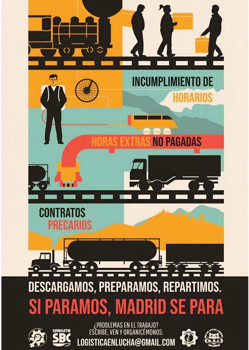 Logística:
DESCARGAMOS, PREPARAMOS, REPARTIMOS.

SI PARAMOS, MADRID SE PARA.

Contacto: logisticaenlucha@gmail.com