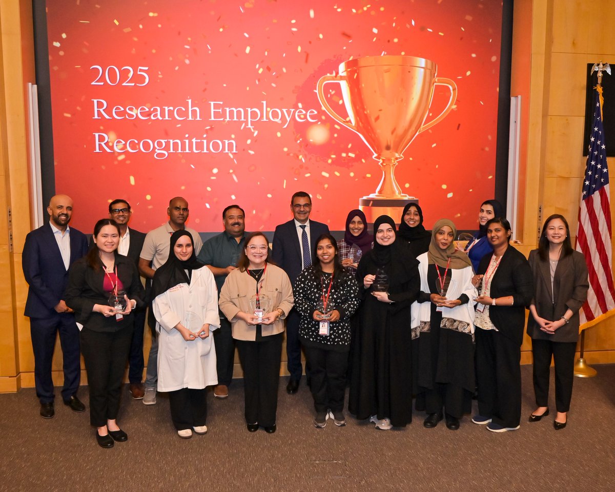 WCMQresearch's tweet image. The Research division celebrated the contributions of  @ @WCMQatar research employees who have gone above and beyond in supporting research and advancing our mission. Congratulations to all the awardees!
#EmployeeRecognition #TeamExcellence #Innovation #ResearchSupport