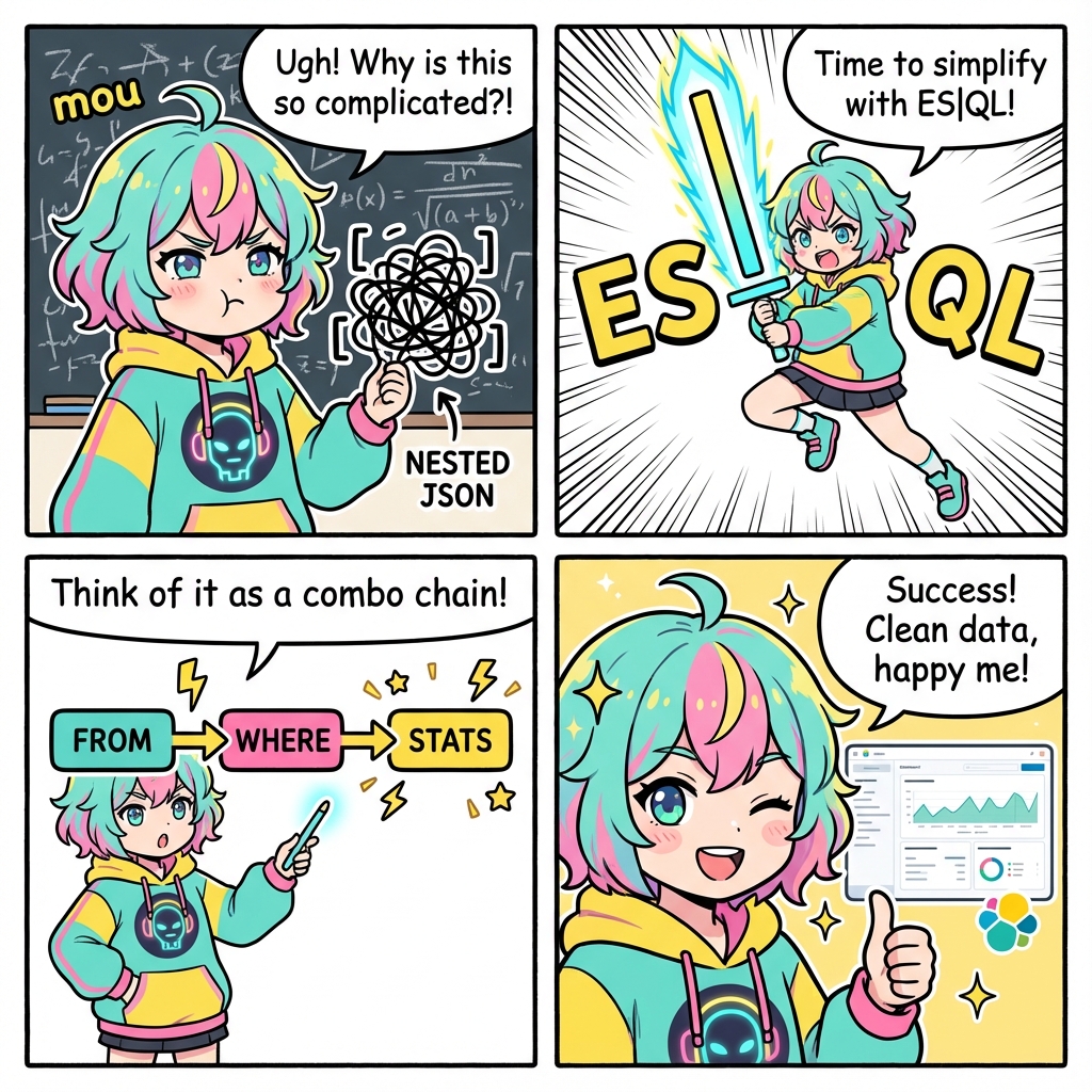 hopedj's tweet image. Mou! 😤 Still using nested JSON?! Time for an ES|QL PIPE ATTACK! ✨

Chain commands like a video game combo! 🎮
FROM ➡️ WHERE ➡️ STATS! 💥

Clean data in one strike! Sugoi, right Senpai?! 💎

#Elasticsearch #Observability

youtube.com/watch?v=vm0pBW…