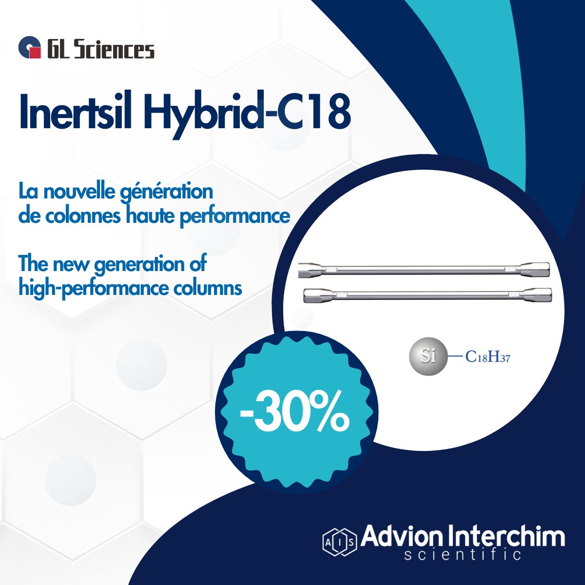 InterchimAdvion's tweet image. Boost your HPLC performance with GL Sciences’ new Inertsil Hybrid C18.
📢 AIS Exclusive: 30% OFF
#HPLC #LCMS #Chromatography #Science #LabTech #AdvionInterchimScientific