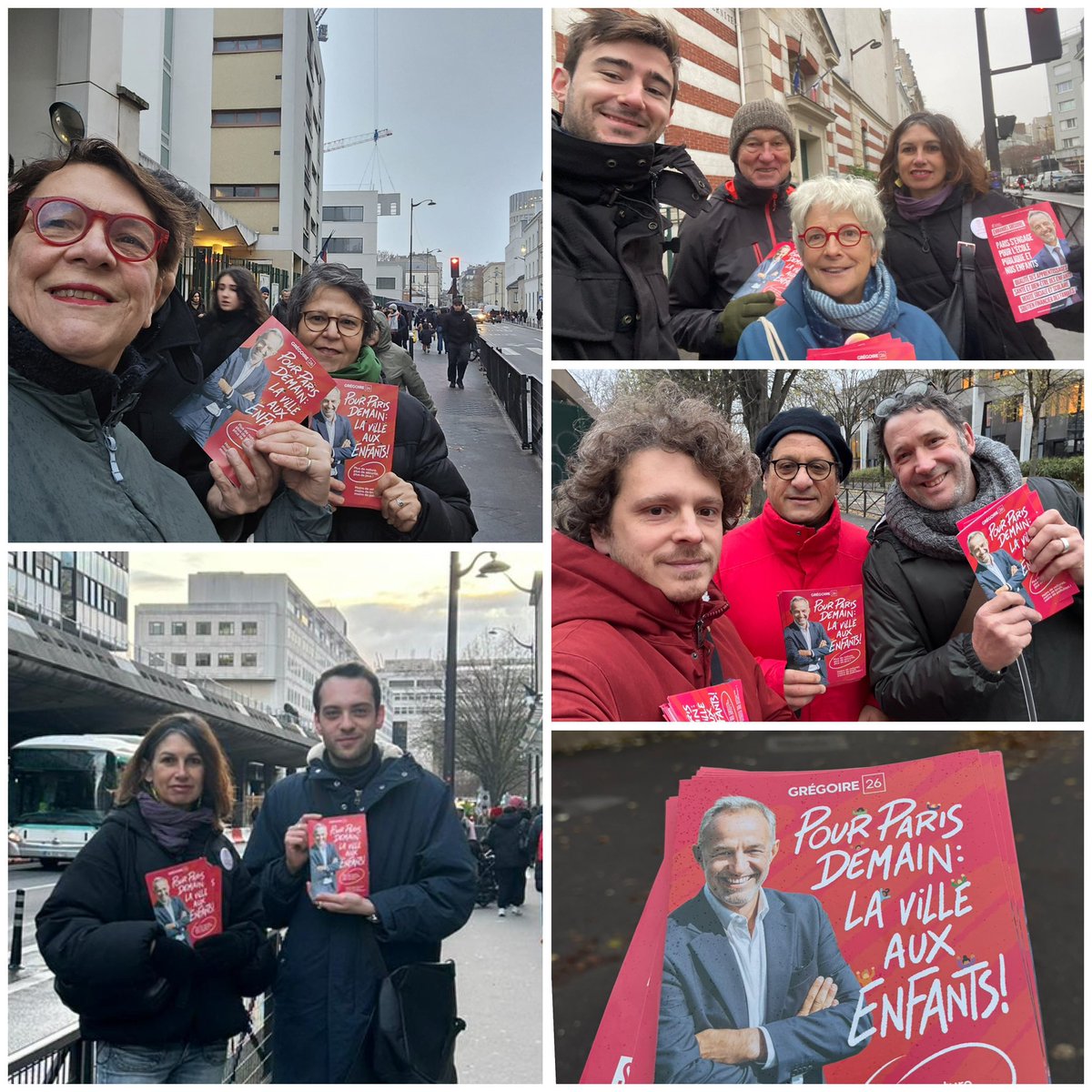 Devant les écoles du 12ème avec <a href="/egregoire/">Emmanuel Grégoire</a> et <a href="/isabelle_rocca/">Isabelle Rocca</a> pour « Paris demain : la ville aux enfants ! »#Gregoire2026 #Municipales2026