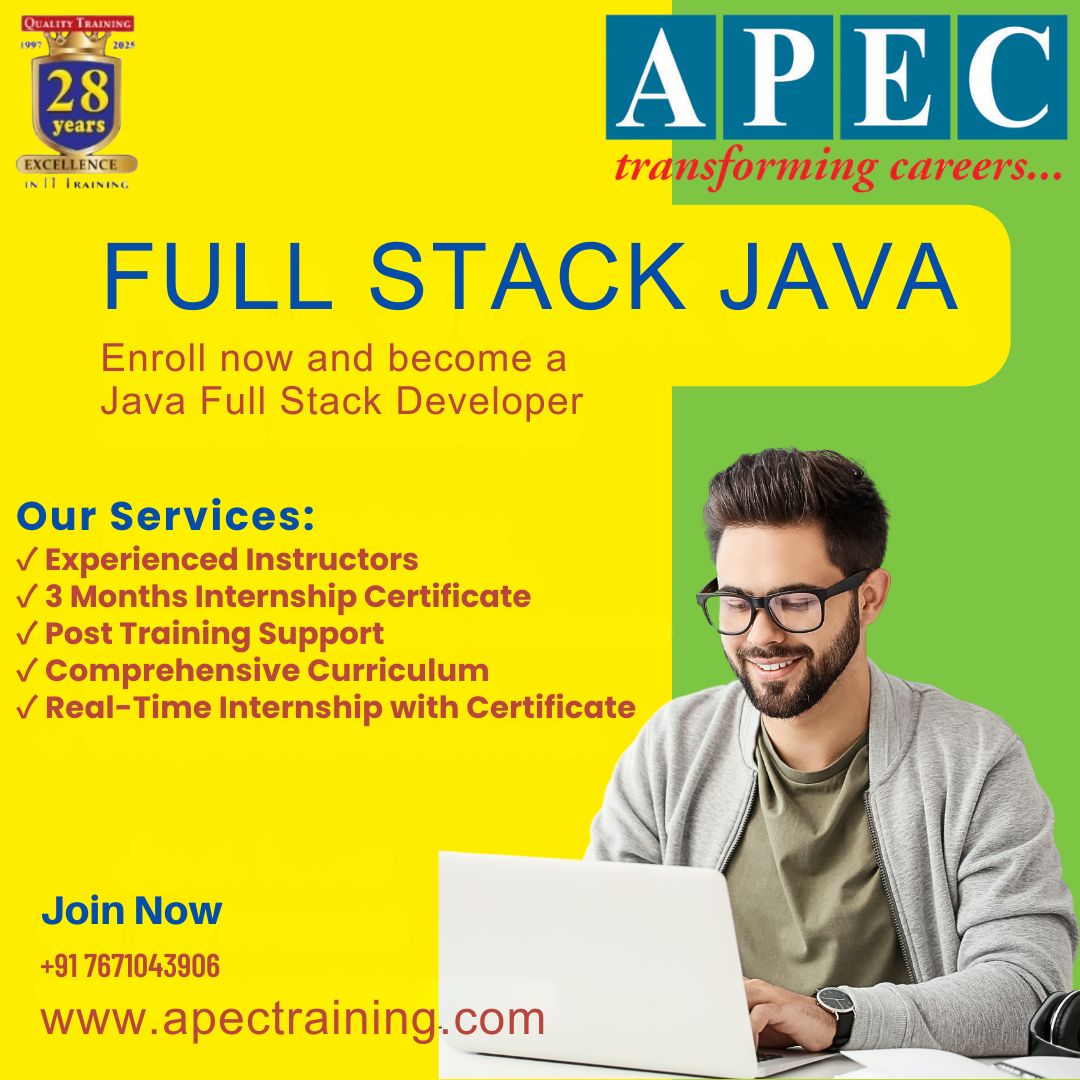 apecITtraining's tweet image. 🚀 Become a Java Full Stack Developer!

Get real industry skills with expert training,  projects &amp;amp; a 3-month internship certificate.

New batches starting.
Register now: t.ly/soH_l

📞 7671043906
🌐 apectraining.com

#APECTraining #JavaFullStack #ITJobs