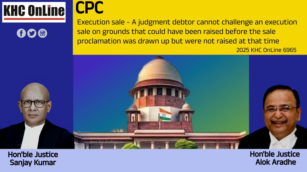 khconline1's tweet image. #CPC #ExecutionSale #JudgmentDebtor #SaleProclamation #ChallengeWaiver #TimelyObjection #CivilProcedure