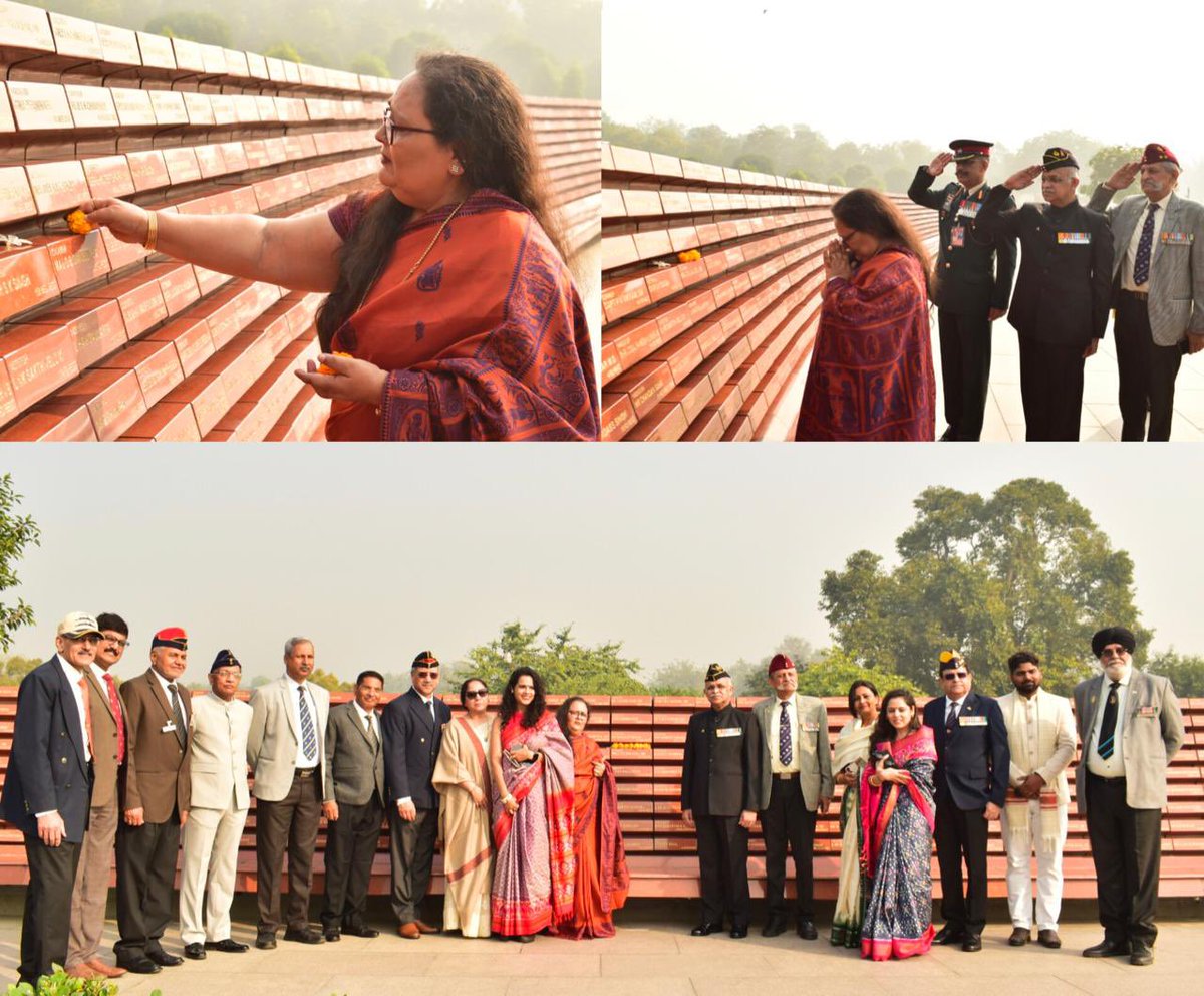 salute2soldier's tweet photo. The spirit of soldiering &amp; enduring #regimentation lives on long after a #soldier hangs his spurs. #Veterans of 70 Reg &amp; 53 Tech Course honoured their #fallen brothers-in-arms at the #NationalWarMemorial. Lt Gen CP Mohanty, former VCOAS, laid the wreath on behalf of the course. https://t.co/obumqwqQpE