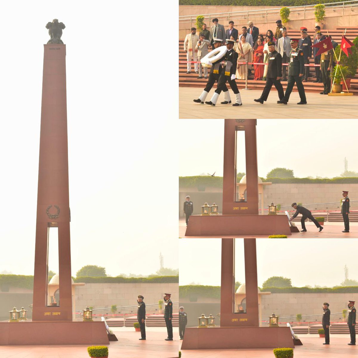 salute2soldier's tweet photo. The spirit of soldiering &amp; enduring #regimentation lives on long after a #soldier hangs his spurs. #Veterans of 70 Reg &amp; 53 Tech Course honoured their #fallen brothers-in-arms at the #NationalWarMemorial. Lt Gen CP Mohanty, former VCOAS, laid the wreath on behalf of the course. https://t.co/obumqwqQpE