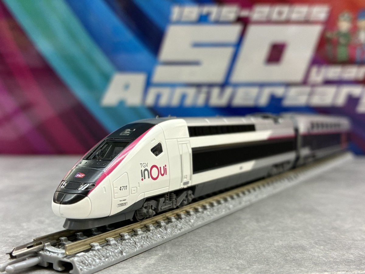 tamtamsagami's tweet image. 【鉄道】KATO新製品⑤

🚄 TGV Euroduplex inOui
基本5両セット ¥16,900税込
増結5両セット  ¥12,100税込

フランス高速鉄道TGVの最新スタイル inOui を美しく再現🎵
迫力ある先頭形状が魅力の注目モデル✨

#TGV #inOui #KATO #タムタム相模原店