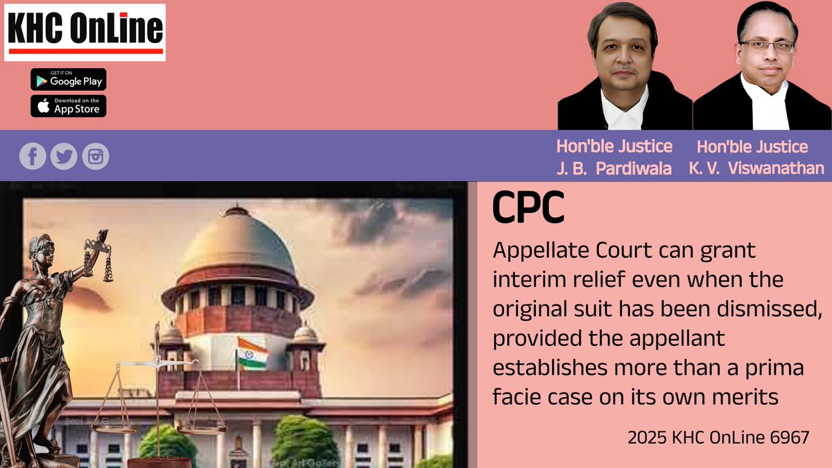 khconline1's tweet image. #CPC #AppellateCourt #InterimRelief #DismissedSuit #PrimaFacieCase #MeritsBasedRelief #CivilProcedure