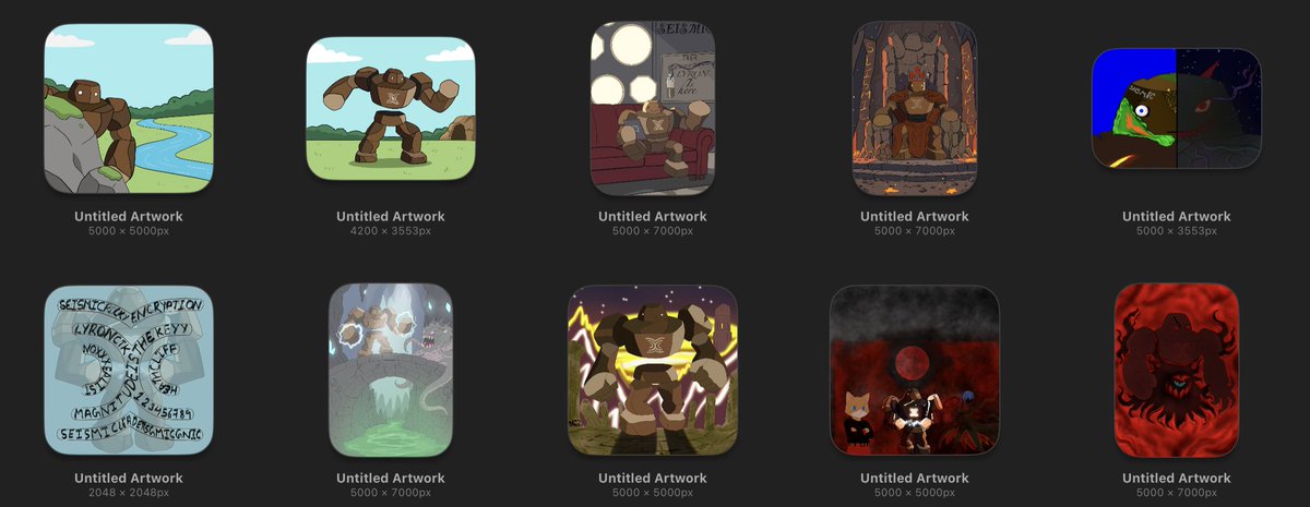 This is what my Procreate gallery looks like contributing to <a href="/SeismicSys/">Seismic</a> and putting Rocky in different characters 😁

What does your look like?
QT if you wanna showw yourss💫💫

Magnitude is the key 🔑 

<a href="/NoxxW3/">Noxx</a> <a href="/xealistt/">Xealist</a> <a href="/heathcliff_eth/">Heathcliff</a> <a href="/BharatWormie/">BHARAT.ip</a>