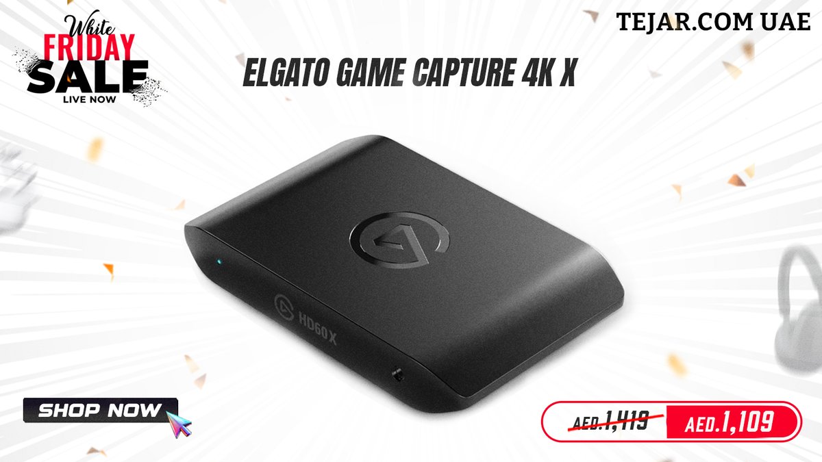 TejarUAE's tweet image. 🎮 White Friday Deal!
Stream &amp;amp; capture in stunning 4K with Elgato Game Capture 4K X. Only at Tejar.

#WhiteFridayUAE #Elgato4KX #GamingGear #StreamIn4K
Shop Now: ae.tejar.com/elgato-game-ca…