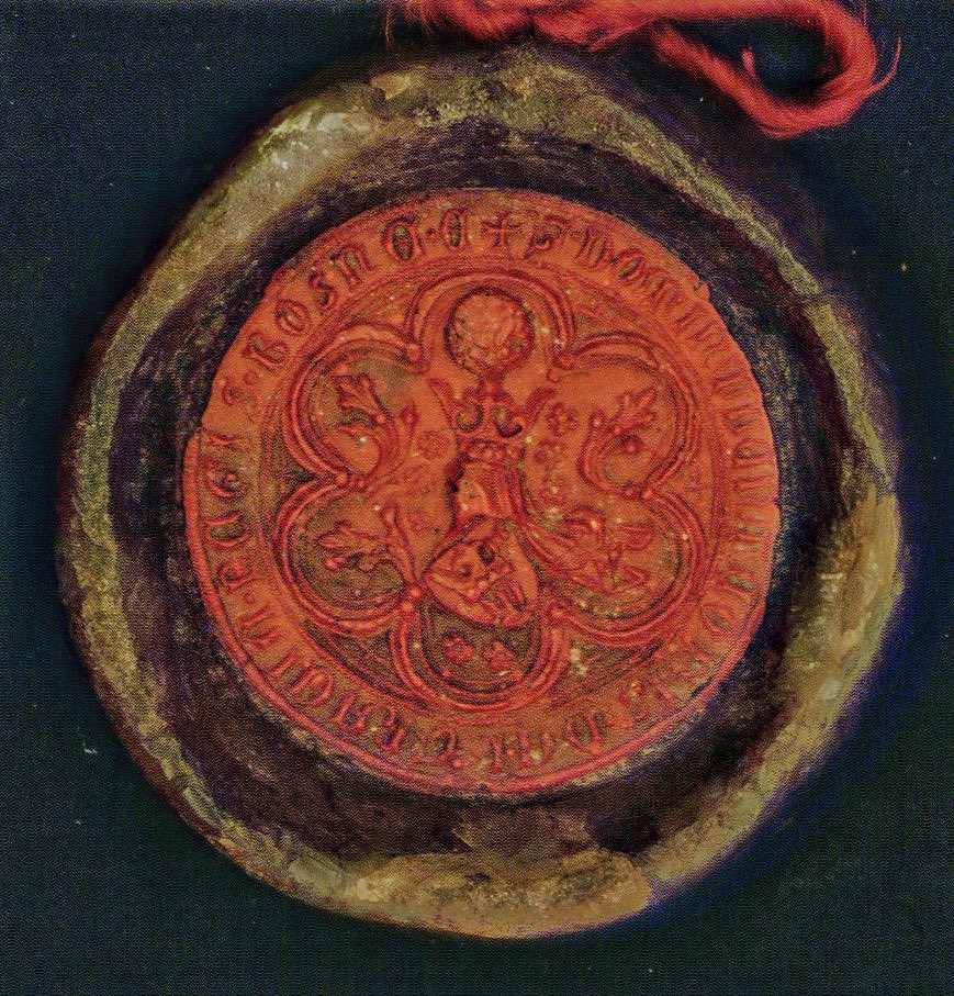 Pečat bosanskog kralja Stefana Tomaša (r. 1443-1461) s trgovačkog sporazuma s Mletačkom republikom sklopljenog u Jajcu 15. aprila 1444. (Archivio di Stato di Venezia, Miscellanea atti diplomatici e privati, busta 38, No. 1099) #BosanskoKraljevstvo #BosnianKingdom