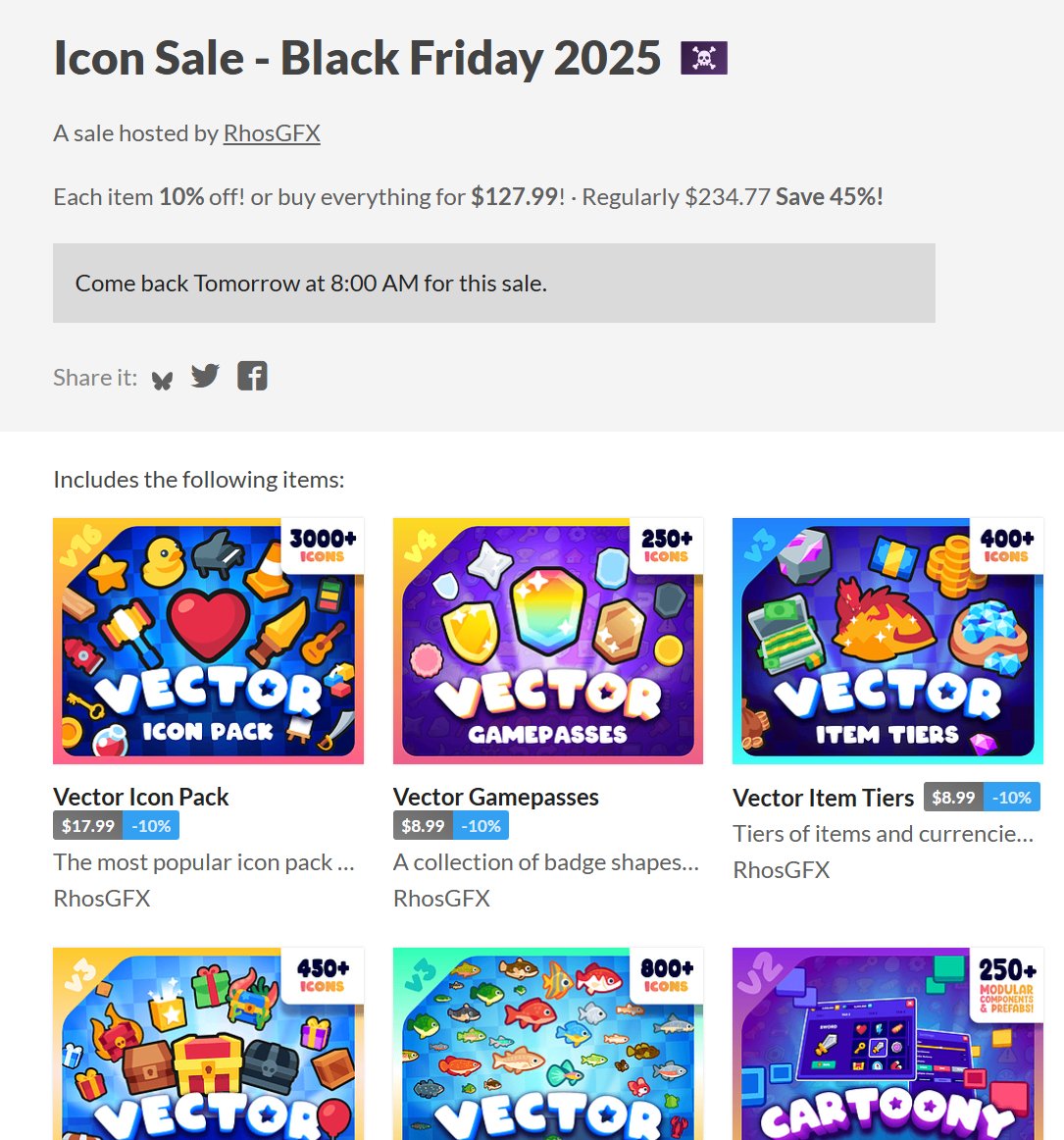 RhosGFX's tweet image. Got a little sale on for black friday tomorrow, 10% off for 5 days :)

#gameassets #indiedev #robloxdev