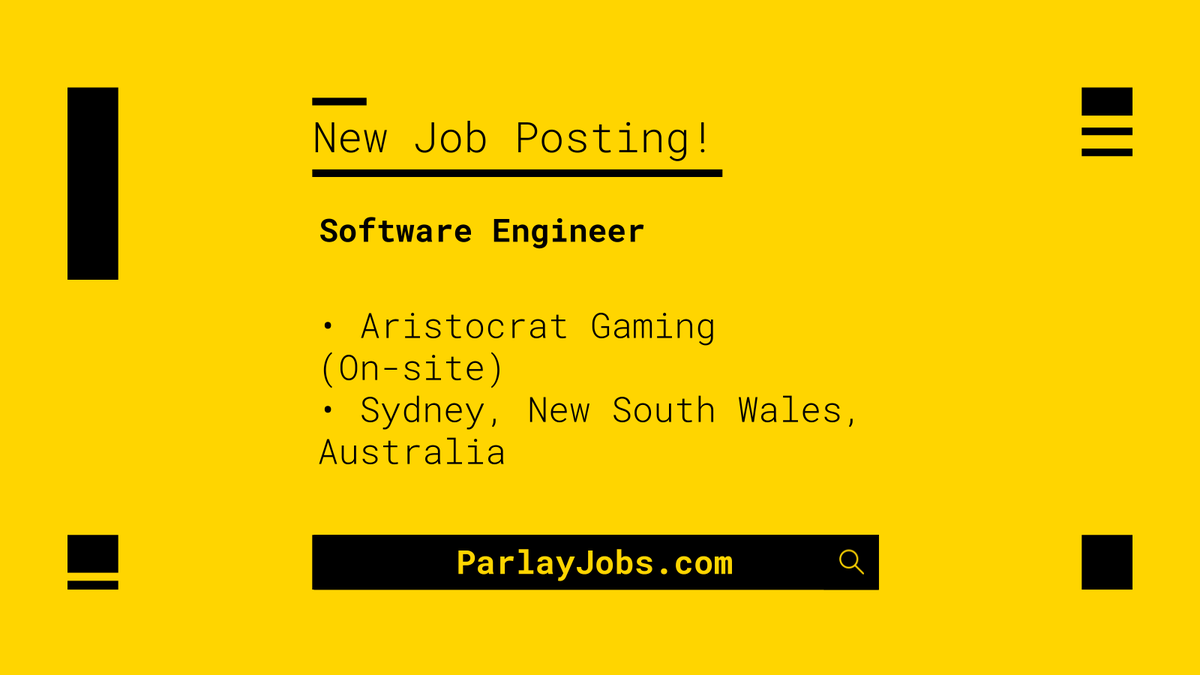 ParlayJobs's tweet image. ⚡ Software Engineer ⚡
• Aristocrat Gaming
• Sydney, New South Wales, Australia (On-site)
• 0-2 years experience

parlayjobs.com/jobs/software-…