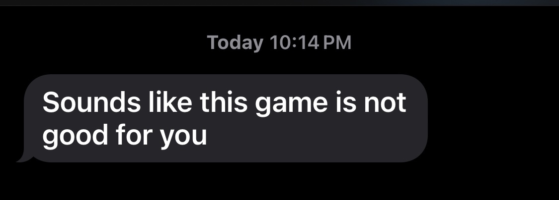 My dad texted me at the end of the stream