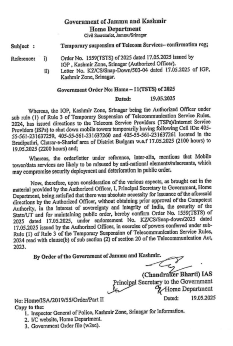 JKCDC_'s tweet image. #Claim: Mobile internet services were suspended in Kashmir following #PahalgamAttack

#Fact: This claim is Fake. Mobile internet services were not suspended anywhere in #Kashmir after the Pahalgam Terror Attack. The only temporary suspension occurred in Charar-e-Sharief (Budgam)…