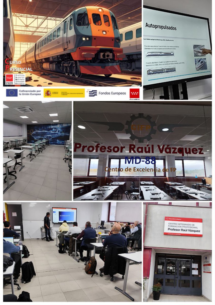✨🚋 En el <a href="/CifpPRV/">CIFP Profesor Raúl Vázquez</a> desarrollamos el curso “INTEGRACIÓN EN EL AULA DEL MANTENIMIENTO AVANZADO DE MATERIAL RODANTE FERROVIARIO”, dirigido a FP.  Abordamos sistemas complejos del material rodante desde una perspectiva funcional, operativa y didáctica.🚈🎓
#ISMIE #IF_CMadrid