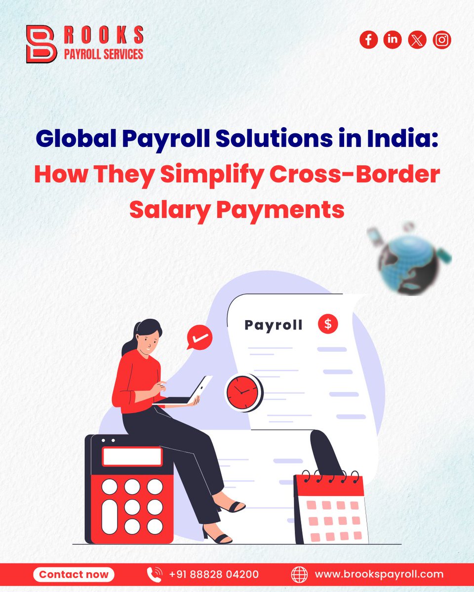 BrooksGlobalEOR's tweet image. ⚡💰 Global Payroll Solutions in India: How They Simplify Cross-Border Salary Payments 💼

Read Now:- brookspayroll.com/global-payroll…
.
.
.
#globalpayroll #payrollsolutions #crossborderpayments  
#hrsolutions #payrollindia 
#businessgrowth #smartbusiness #compliancecheck 
#brookspayroll