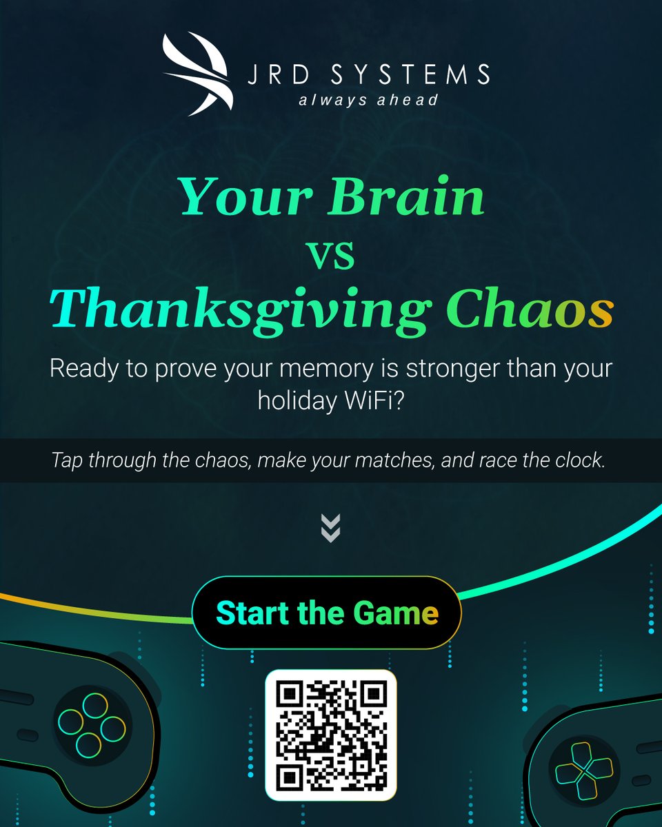 JrdSystems's tweet image. Thanksgiving Memory Mash-Up

A tiny holiday game from JRD Systems

Start The Game: jrdsi.com/thanksgiving-m…

Do Comment your scorecard in the comment box!

#Thanksgiving2025 #JRDSystems #MemoryGame